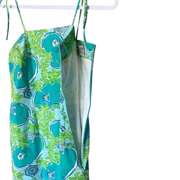 Lilly Pulitzer Y2K Mini Dress Women’s 6 Pool Print Blue Green Summer Vacation - Picture 5 of 7